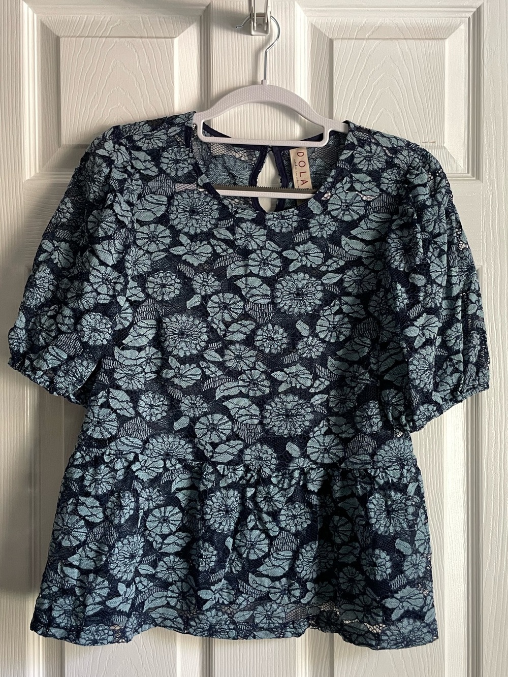 Dolan Floral Peplum Blouse, Size M